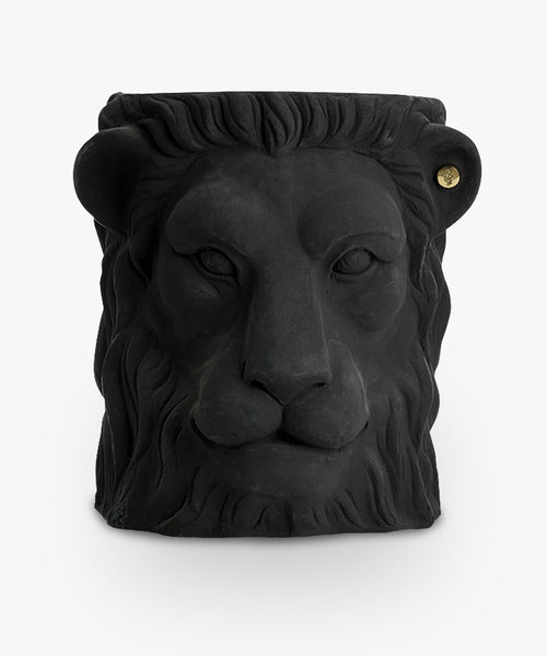 Large Lion Pot - Black
