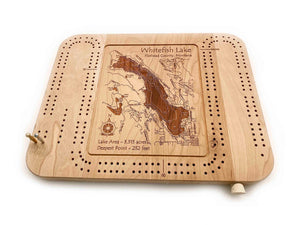 Etched Cribbage Board - Whitefish