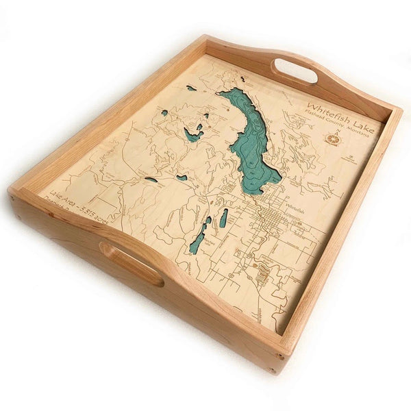 Etched Tray - Whitefish lake and town