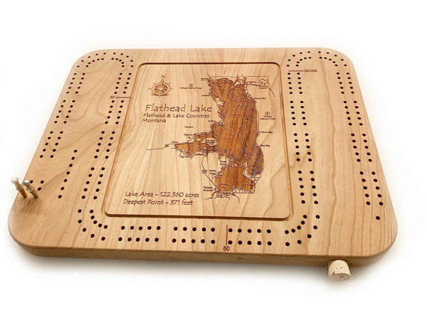 Etched Cribbage Board - Flathead